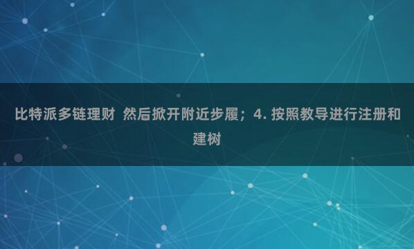 比特派多链理财 然后掀开附近步履;4. 按照教导进行注册和建树