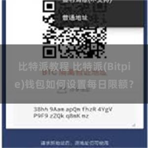 比特派教程 比特派(Bitpie)钱包如何设置每日限额？