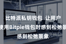 比特派私钥钱包  让用户在使用Bitpie钱包时感到松弛景象