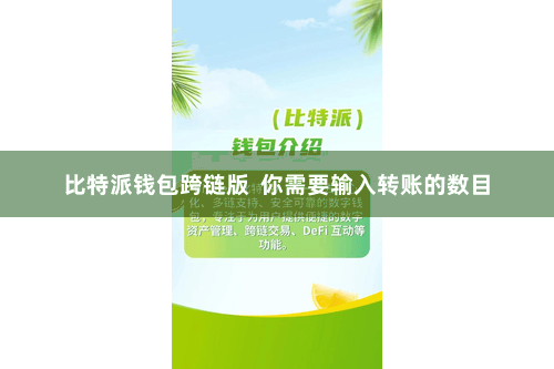 比特派钱包跨链版  你需要输入转账的数目