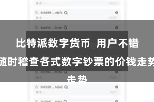 比特派数字货币  用户不错随时稽查各式数字钞票的价钱走势