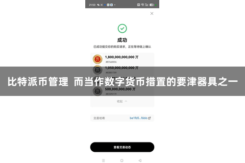 比特派币管理  而当作数字货币措置的要津器具之一